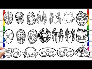 Spider-Man Coloring Pages Spider-Man and Friends draw marvel coloring compilation 2152w