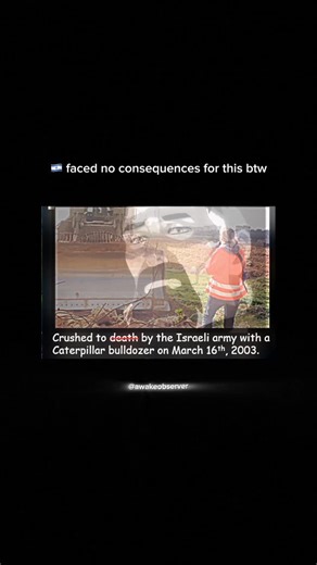 wake up on Instagram: "Rachel Corrie, a 23-year-old American peace activist, was crushed to death by an Israeli bulldozer in Rafah, Gaza, on March 16, 2003, while protesting the demolition of Palestinian homes as part of the International Solidarity Movement. #fyp #wars #ww3 #ww2"