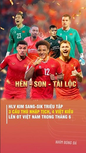 COACH KIM SANG-SIK CALLS UP 3 NATURALIZED PLAYERS AND 4 OVERSEAS VIETNAMESE PLAYERS TO THE VIETNA...