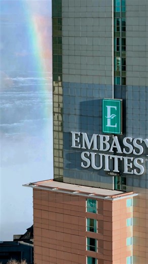 Staying in Canada? Stay with Us. Embassy Suites Niagara Falls Fallsview. Make memories in one of Canada’s most iconic destinations at Embassy Suites by Hilton Niagara Falls Fallsview. Located just steps from top attractions, unforgettable entertainment, and home to world-class dining, we make it easy to explore and unwind. Book your Canadian getaway today and stay where the view is just the beginning. | Embassy Suites by Hilton Niagara Falls Fallsview