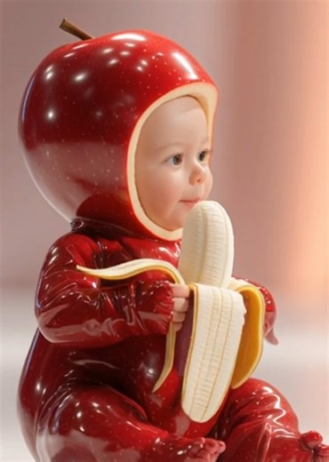 Cute Baby Enjoying an Apple