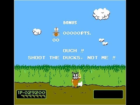 Shooting the DOG in Duck Hunt in Bonus Round (Round 3)