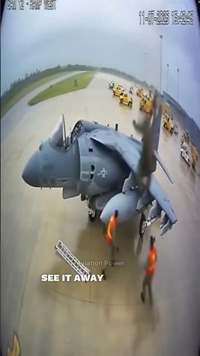 Unexpected Ejection! Harrier Jet Malfunction Sends Pilot Flying 😨 #aircraft #HarrierFail #JetCrash