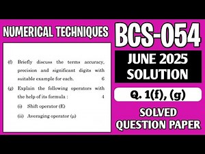 P4- 1(f), (g) | BCS 054 June 2025 Solution | BCS054 Solved Question Paper | Bcs54 Important Question