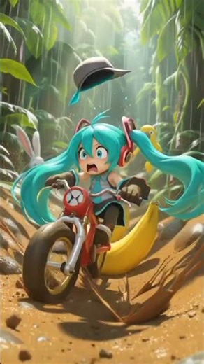 Miku the Monkey – Mazedar Jungle Bike Race 😂🍌 | Funny 3D Cartoon for Kids #autobelay #kidsquad