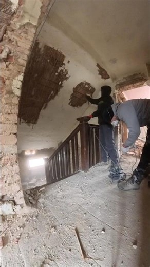 Old house wall demolition #shorts