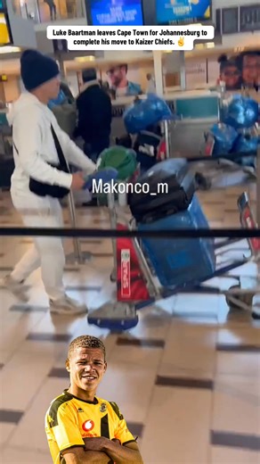 Luke Baartman leaves Cape Town for Johannesburg to complete his move to Kaizer Chiefs. ✌️ 🎥 @Makonco_M | ImNkululekombatha