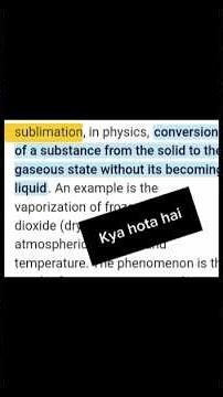 What is Sublimation? #chemistry #class9th #science