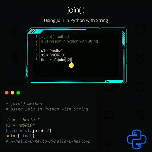 join with String | python tutorial #shorts #python #pythonprogramming