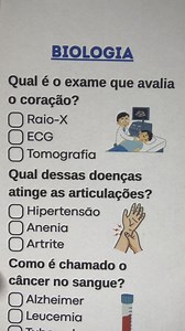 Quiz de Biologia: perguntas sobre coração, doenças e DNA