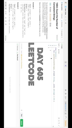 Day 605: LeetCode Problem 1684. - Swift #daily #challenge #swiftui #coding #leetcode