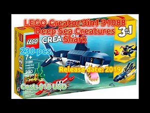 LEGO Speed Build & Review - 31088: LEGO Creator 3in1 - Deep Sea Creatures: Shark (Complete Build)