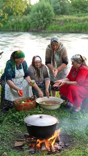 “Grandmas’ Riverbank Stew”#ElderlyChefs #VillageCooking #BambooGrill