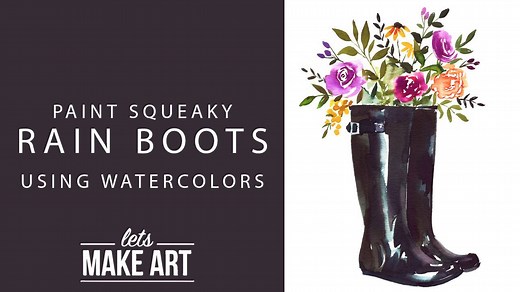 3.2K views · 89 reactions | This week we are painting a fun pair of Rain Boots! ——— Purchase this watercolor kit for $15 on our website: https://www.letsmakeart.com/collections/kit/products/rain-boots-watercolor-paint-kit Get four new projects each month with our subscriptions: https://www.letsmakeart.com/products/monthly-subscription-box | Let's Make Art | Facebook