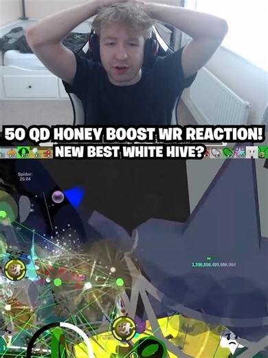 50 QUADRILLION HONEY BOOST WORLD RECORD REACTION! NEW BEST WHITE HIVE? (Bee Swarm Simulator) #roblox #beeswarmsim #bananabss #beesmas