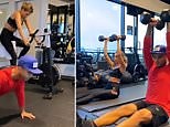 Renee Bargh and Guy Sebastian work out together at the gym