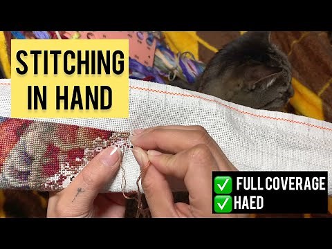 Trying Stitching in Hand Method on HAED Full Coverage Cross Stitch