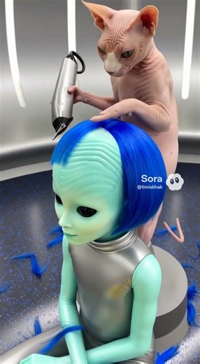 He haircuts an alien