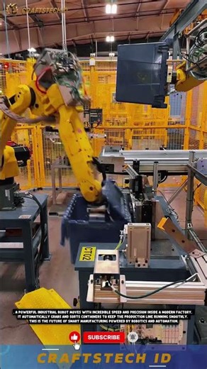 Amazing Industrial Robot Automatically Sorting Containers in a Smart Factory #industrialmachine