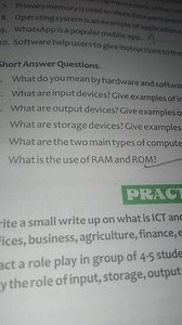 Short Answer Questions.What do you mean by hardware and softwa... | Filo