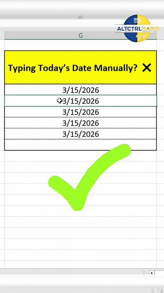 Insert today’s date instantly using an Excel shortcut. #ExcelTips #ExcelShortcut #OfficeHacks #altctrlharis