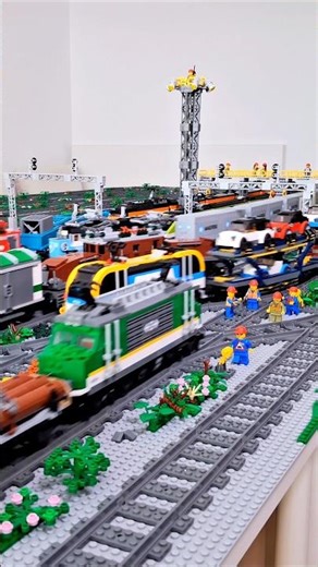 Dangerous Cargo Trains in my LEGO Railyard #legotrain #legorailyard #legocity #modeltrains #lego
