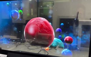 采用LG OLED透明屏，台式透明显示器，40%透明度，带触摸功能