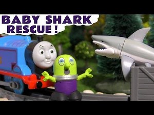 Baby Shark Rescue Story with Funny Funlings And Thomas And Friends