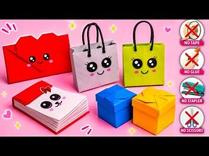 4 Easy Paper Crafts Without Glue 😱 No Tape, No Scissors, No Stapler!