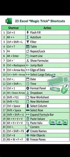 23 Excel magic trick shortcuts #excel #exceltips #shorts #exceltipsandtricks