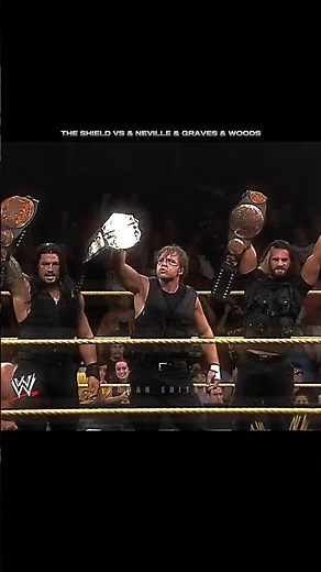 The Shield vs Adrian Neville & Corey Graves & Xavier Woods☠️🥶NXT 2013🔥😈Roman Reigns attitude🥵 Edit‼️