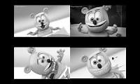 Mix of 4 videos from youtube : Gummy Bear Song HD (Four Black & White Versions at Once)2
