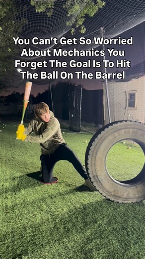 3.6K views · 15 reactions | Simplify The Game… Too many hitters chase perfect mechanics and forget the goal is to hit the ball hard. Mechanics should help you find the barrel, not take your focus away from it. When you overthink, you lose rhythm and timing. The best hitters stay athletic and trust their swing. . . . #DontBeAverage #Baseball #Hitting #Mindset #Tire #Drills #YouthBaseball #PerfectGame | Don't Be Average Baseball | Facebook