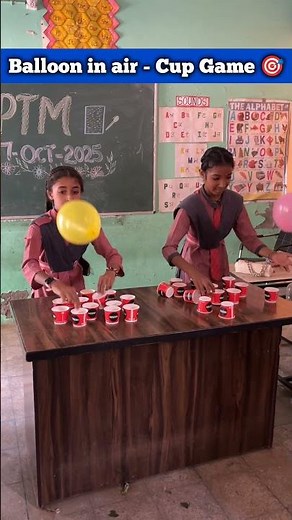 Balloon in Air & Cup Arrangement Challenge | Fun Classroom Game 🎈🥤
