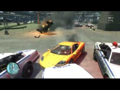 Niko Battles the Police in an Oil Warehouse | GTA IV Action Chaos