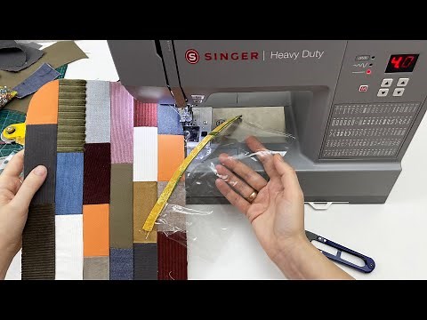 Look how beautifully these scraps are transformed using a sewing machine and oilcloth