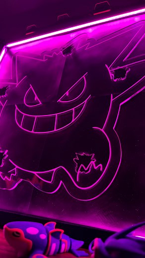 What do you want to see next? Engraved using Xtool P2 by @xtool_it and @xtool.eu Frame printed with Neptune 4 max by @elegoo #pokemon #lamp #neon #laserengraving #3dprinting #xtool #asmr | LM3D