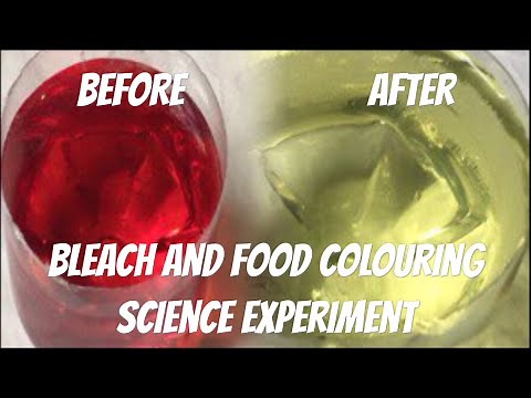 Bleach and food colouring science experiment