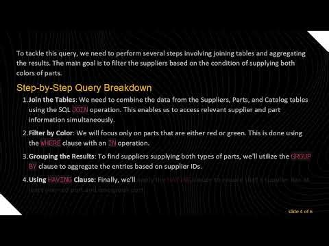 How to Use SQL to Find Suppliers of Red and Green Parts
