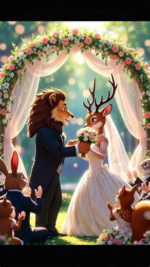 🦁🦌 Lion & Deer Wedding Ceremony | Funny Animal Cartoon Short
