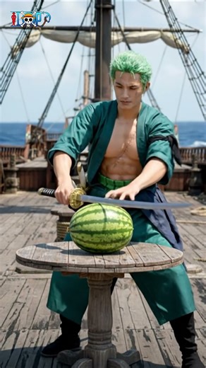 Watermelon Test: Zoro’s Swordsmanship in Action ⚔️🍉