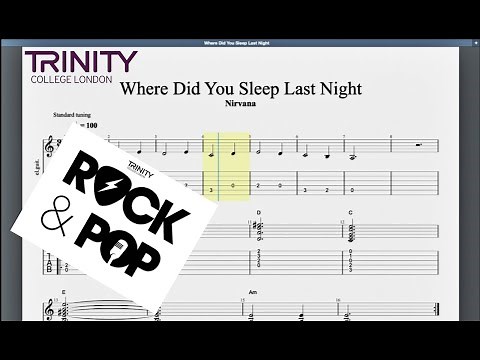 Where Did You Sleep Last Night Trinity Initial Grade Guitar