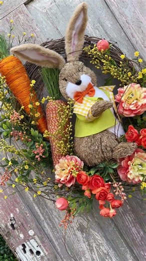 DIY Dapper Bunny with Carrots Wreath Tutorial 🐰🥕 | Designer KDS Supply List