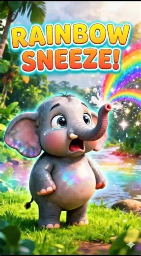 Rainbow 🌈 sneeze Elephant #cartoon #3danimation #viral