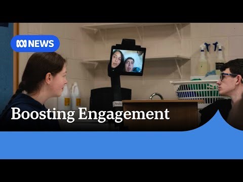 Robot helping students connect with their class from home | ABC NEWS