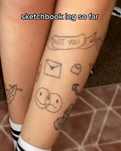 477K views · 974 reactions | Ebony bought a stick and poke tattoo kit, and is giving herself a new tattoo every day until her leg is completely covered  | UNILAD | Facebook