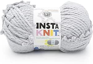 Lion Brand Yarn InstaKnit Beginner Yarn for Knitting, Forever and A Grey, 1 Pack