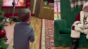 La tierna reacción de dos hermanitos que conocieron a Papá Noel por primera vez