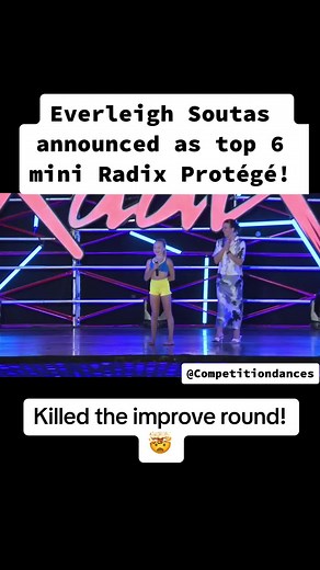 #EverleighSoutas announced as a top 6 mini Protégé at #Radixdance nationals!! 🔥 #radix #everleighrose #everleighlabrant #labrantfamily #radixprotege #paveschoolofthearts #dance