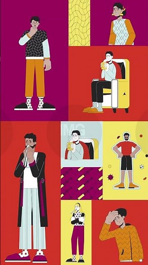 Cold symptoms and strong immunity animated bento grid layout